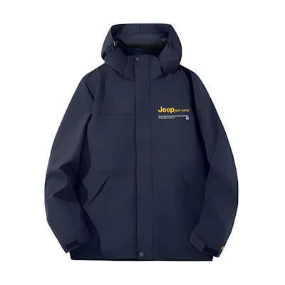Jeep Logo Waterproof Windbreaker Hooded Jacket - Casual & Comfortable P844MWJ303