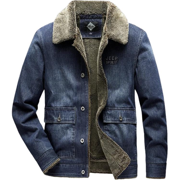 Jeep Long-Sleeve Denim Casual Jacket with Turn-Down Collar KML8925-3JEEP