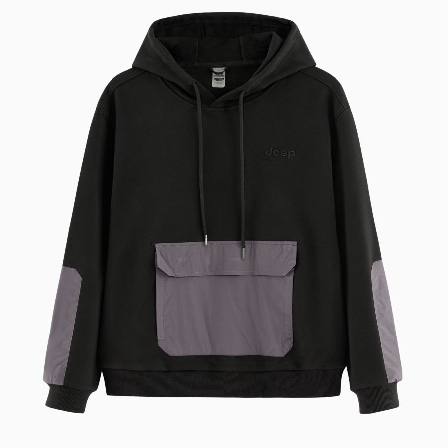 Jeep Loose Fit Utility Pocket Hoodie - American Style Pullover Sweater J232094340