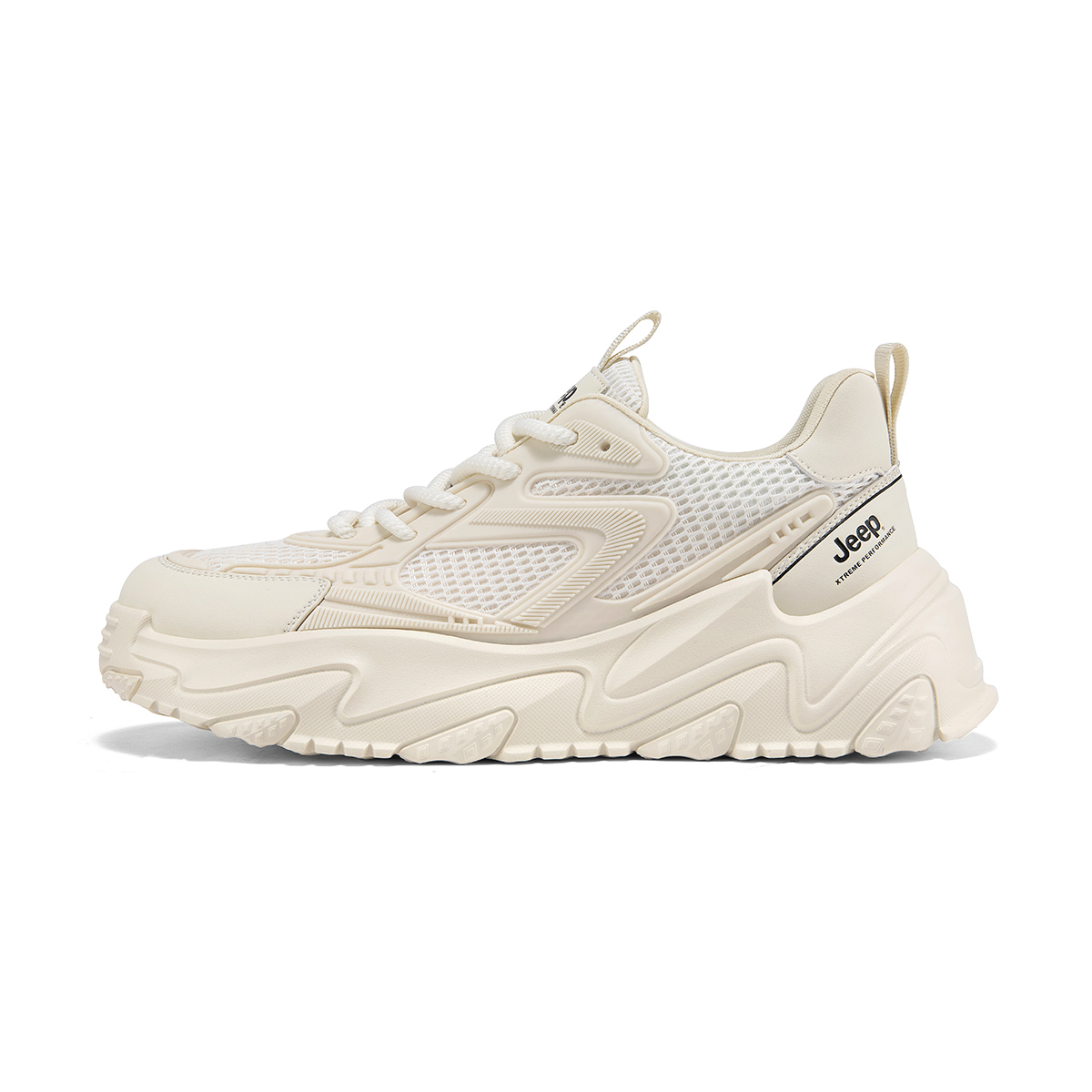 Jeep Low-Top Casual Shoes Comfortable Durable Off-White Sneakers P431591220 - Off-White Color