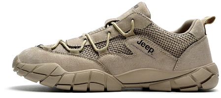 Jeep Low-Top Outdoor Functional Shoes - Fabric & Leather Comfort P221091269 Beige Color Jeep Low-Top Outdoor Functional Shoes - Fabric & Leather Comfort P221091269 Beige Color
