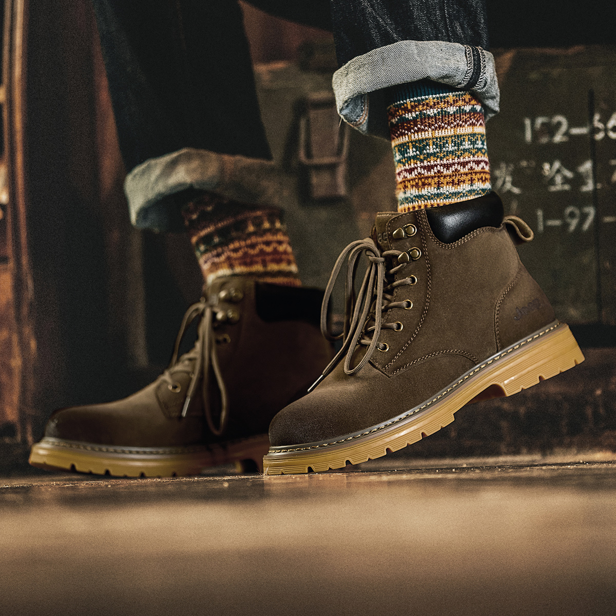 Sizing Jeep吉普 休閒 厚底 防滑 復古 百搭 短筒 馬丁靴 男款