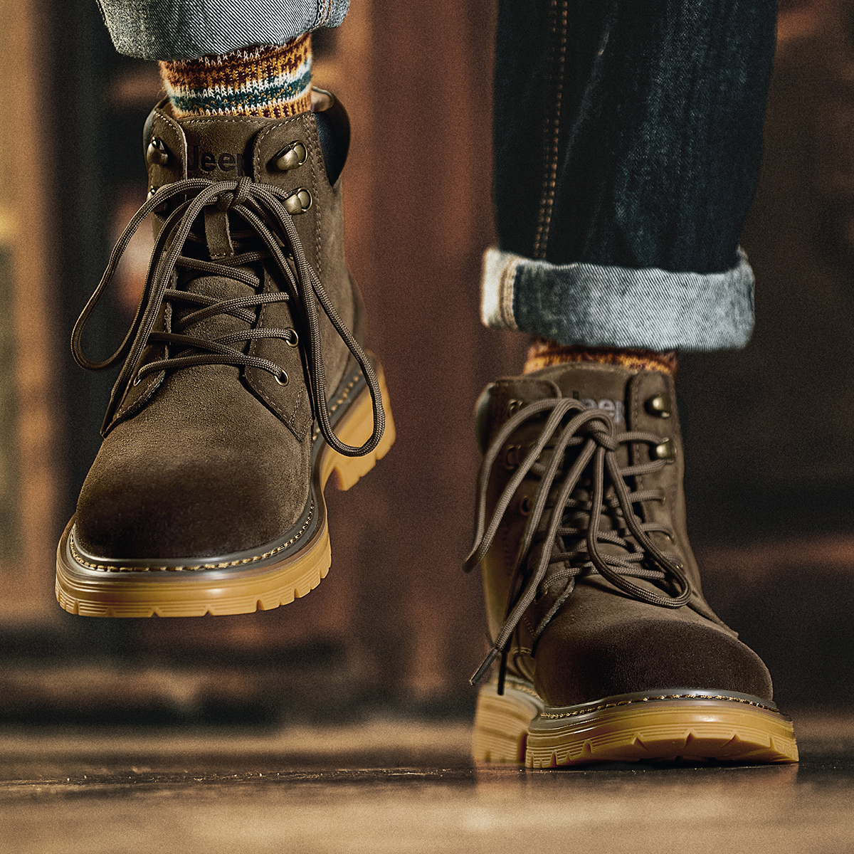 Cheap Jeep吉普 休閒 厚底 防滑 復古 百搭 短筒 馬丁靴 男款