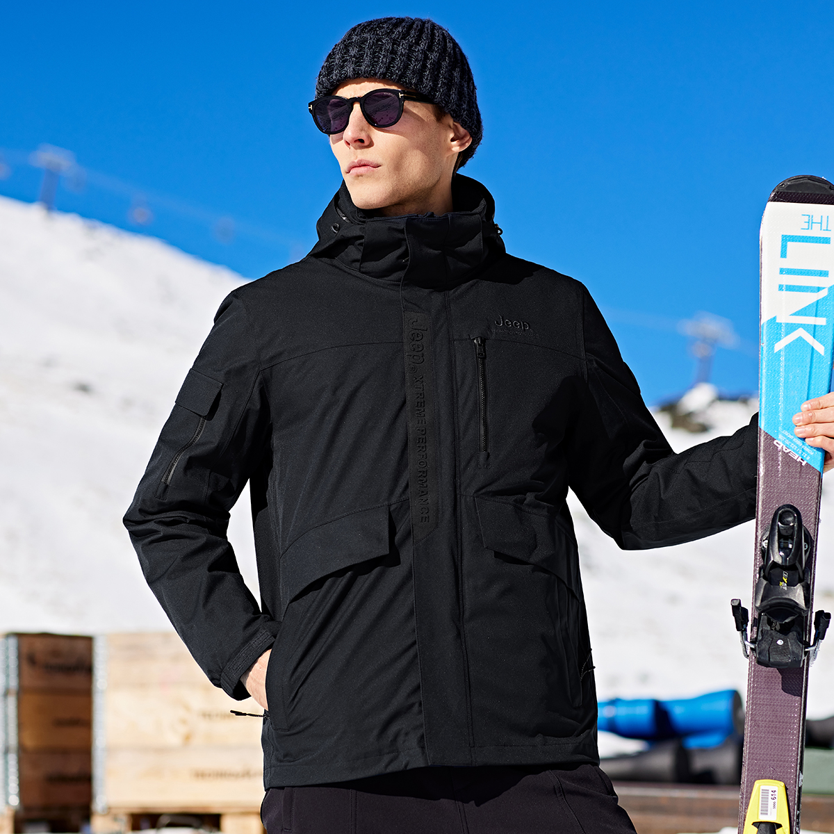 Shop Jeep 男士三合一战术羽绒夹克 防水防风户外登山服 J142094073