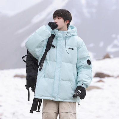 Jeep极简风多巴胺色轻薄羽绒服男女同款休闲短款外套 P844MWD245 4