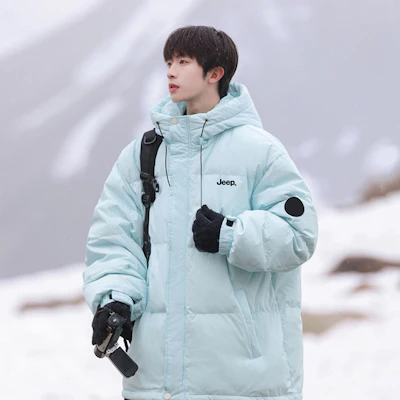 Jeep极简风多巴胺色轻薄羽绒服男女同款休闲短款外套 P844MWD245 5