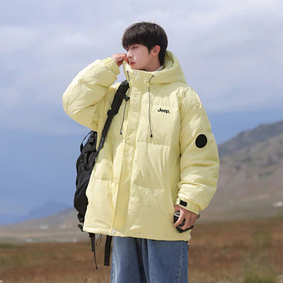 Jeep极简风多巴胺色轻薄羽绒服男女同款休闲短款外套 P844MWD245 Cheap Jeep极简风多巴胺色轻薄羽绒服男女同款休闲短款外套 P844MWD245