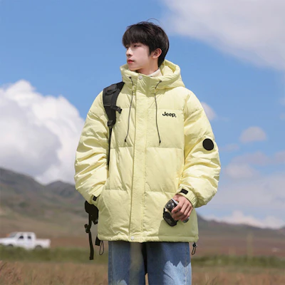 Jeep极简风多巴胺色轻薄羽绒服男女同款休闲短款外套 P844MWD245 1