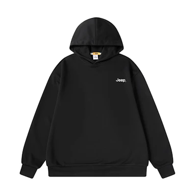 Jeep Minimalist Hoodie with Letter Logo Print and Large Pocket - Universal Fit P843MKJ652
