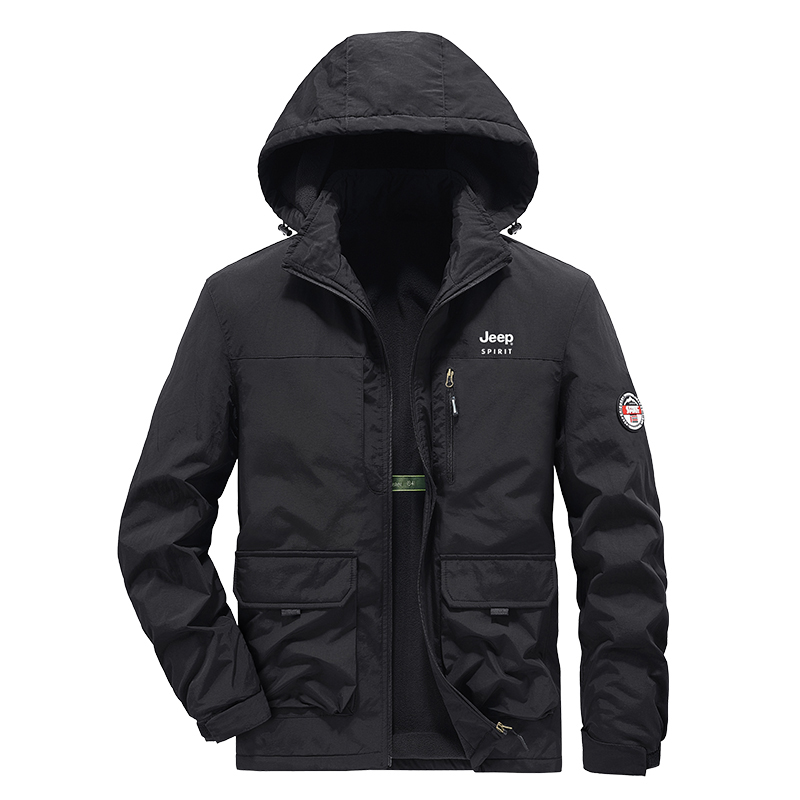 Jeep Minimalist Logo Thick Warm Long-Sleeve Multi-Pocket Jacket Unisex 24MB773JC2870