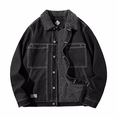 Jeep Multi-Pocket Fleece-Lined Denim Jacket for Fall/Winter 22MB773JC3285