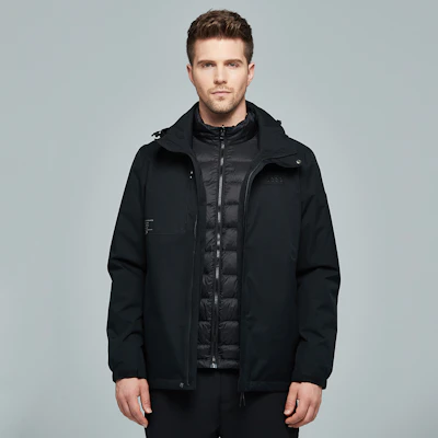 Jeep 户外3合1可拆卸抓绒防水防风夹克 JP042094082 6