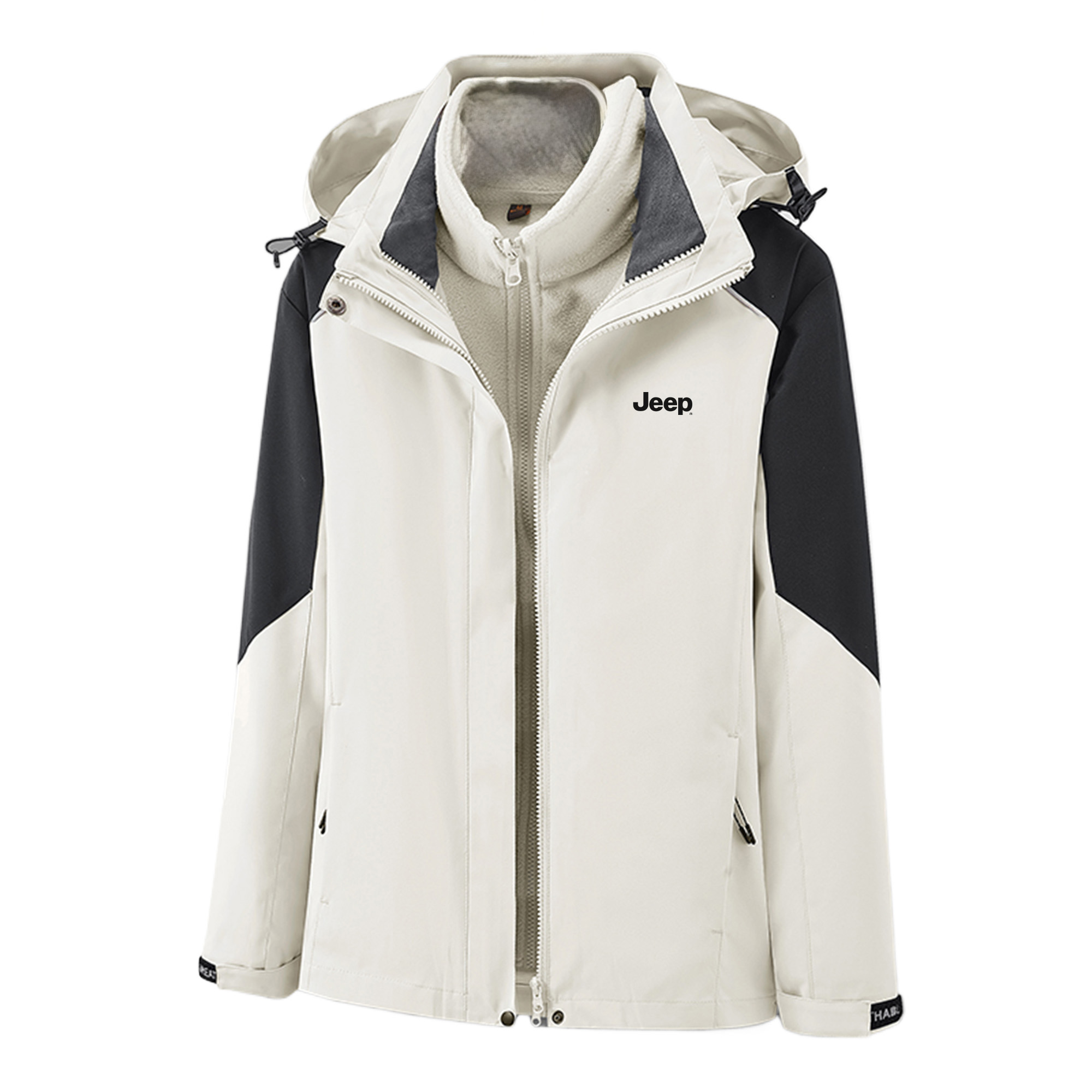 Jeep Outdoor 3-in-1 Jacket Unisex, Detachable Fleece, Hooded, Durable & Stylish P834MWJ426-1