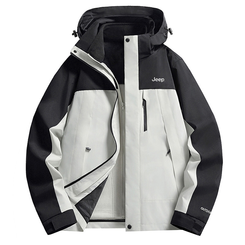 Sizing Jeep户外三合一防水夹克，可拆卸内衬，男女通用休闲外套 P844MWF205