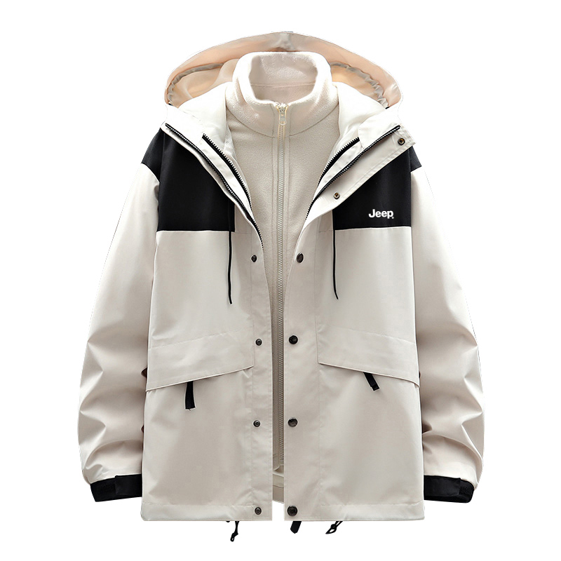Jeep Outdoor 3-in-1 Waterproof Windproof Jacket with Detachable Fleece P744MWJ081-0-Hy