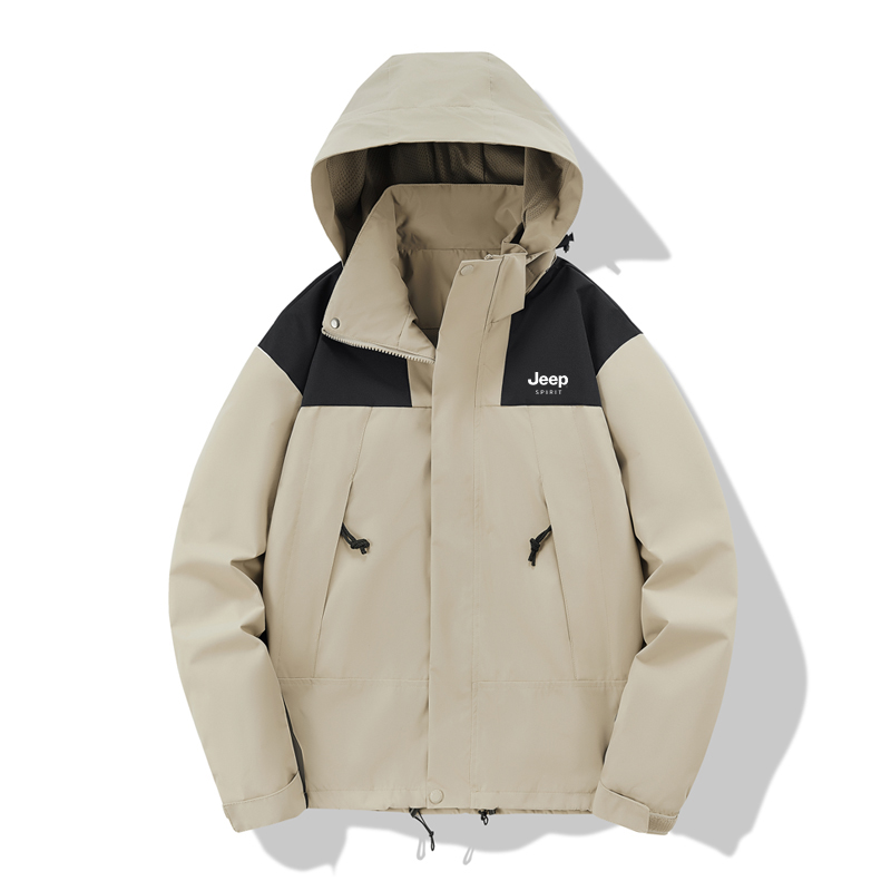 Jeep Outdoor 3-in-1 Waterproof Windproof Jacket with Removable Hood Unisex JPLW2365758