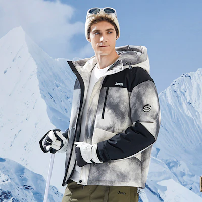 Jeep 户外迷彩拼接羽绒服 男女同款 - 标志防风保暖外套 P84JMWD026 Shop Jeep 户外迷彩拼接羽绒服 男女同款 - 标志防风保暖外套 P84JMWD026