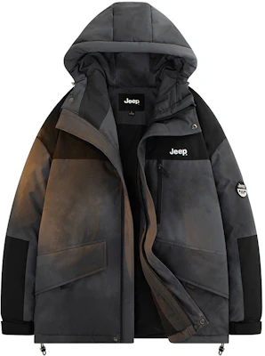 Jeep 户外迷彩拼接羽绒服 男女同款 - 标志防风保暖外套 P84JMWD026 Details for Jeep 户外迷彩拼接羽绒服 男女同款 - 标志防风保暖外套 P84JMWD026