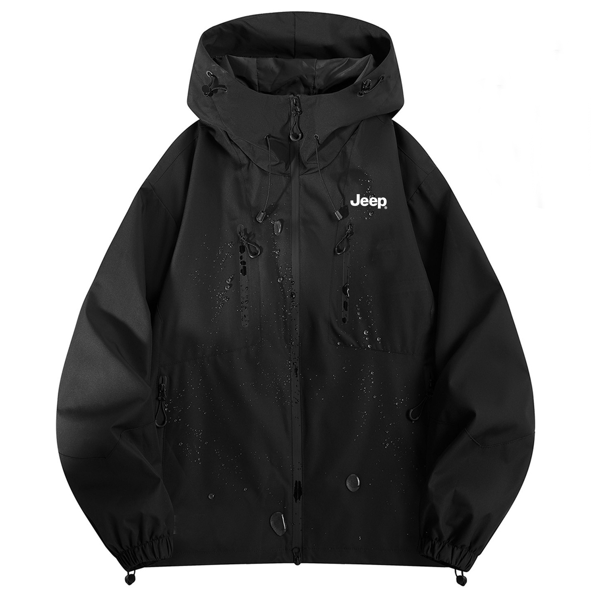 Jeep Outdoor Colorblock Logo Windproof Waterproof Hooded Jacket Unisex P743MWJ1208-JKL