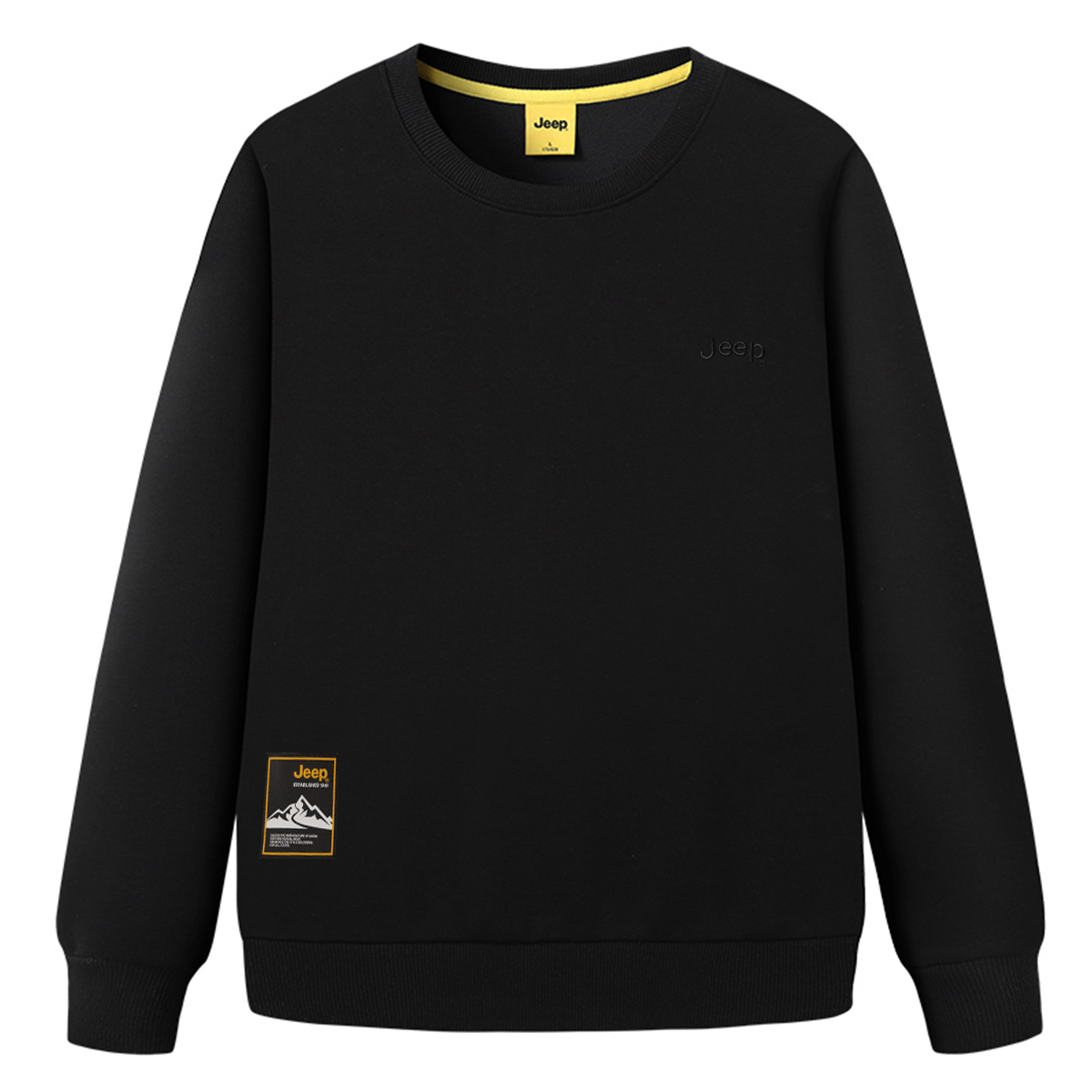 Jeep Outdoor Heavyweight Cotton Logo Embroidered Casual Crewneck Sweatshirt - Men P743MKJ424