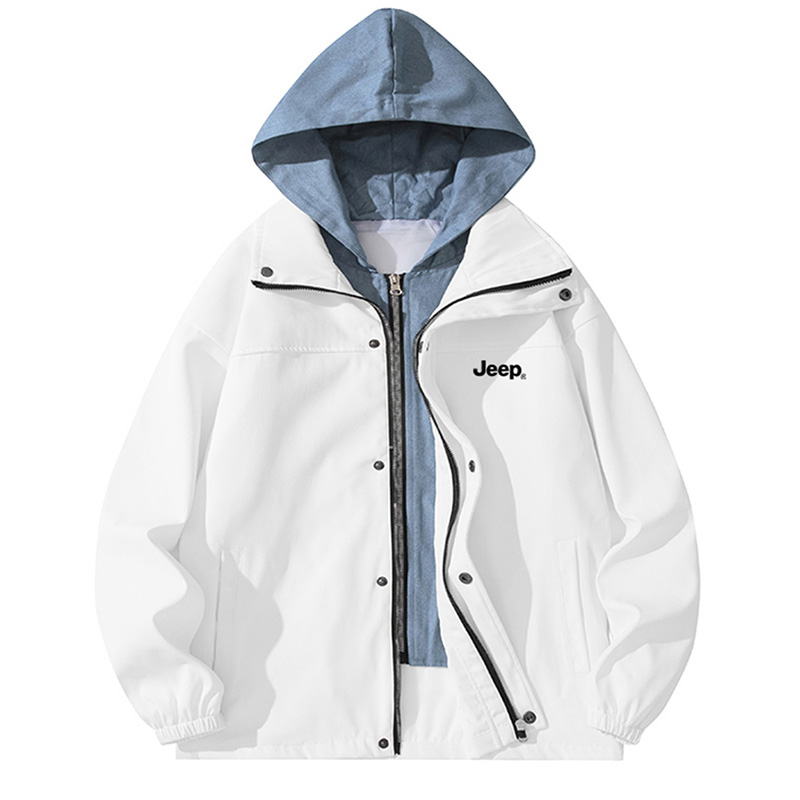 Jeep Outdoor Hooded Windbreaker Jacket with Logo Print - Unisex P843MWJ1184