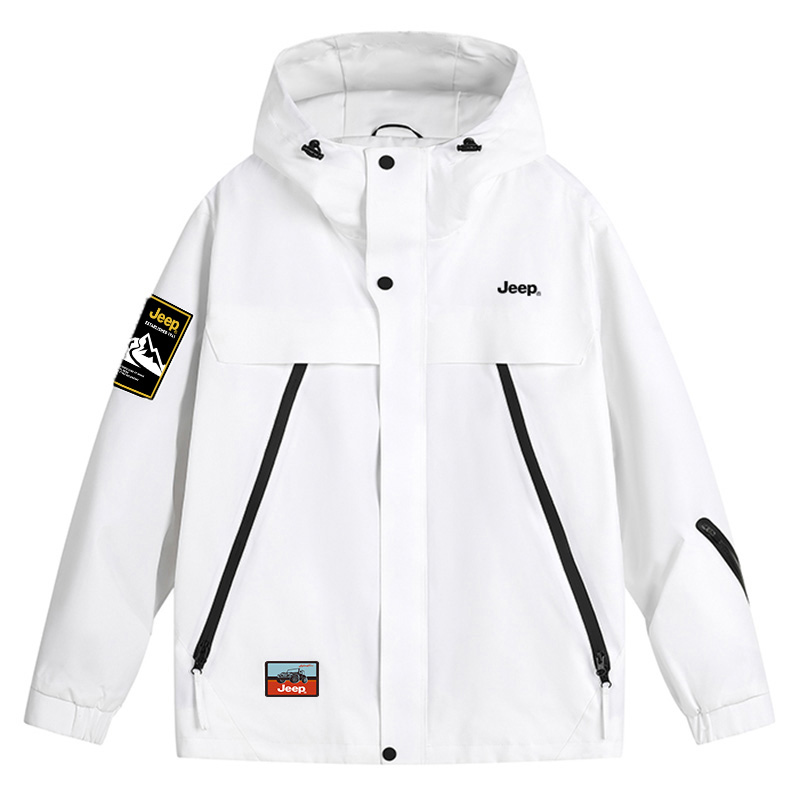 Jeep Outdoor Logo Fleece Detachable Hooded Jacket Unisex Casual 3-in-1 Coat P843MWJ282