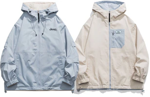 Jeep Outdoor Logo Print Windproof Reversible Hooded Jacket Unisex P741MWJ201 Jeep Outdoor Logo Print Windproof Reversible Hooded Jacket Unisex P741MWJ201