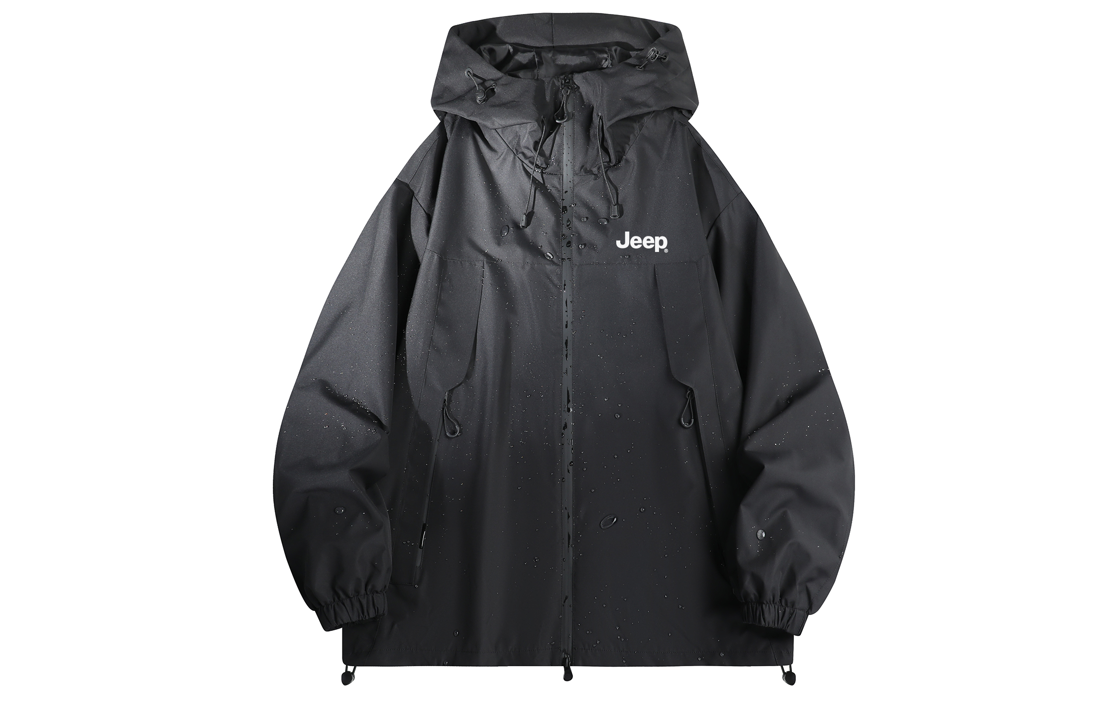 Jeep Outdoor Logo Windproof Colorblock Hooded Jacket for Hiking & Camping Unisex P743MWJ1209-JKL