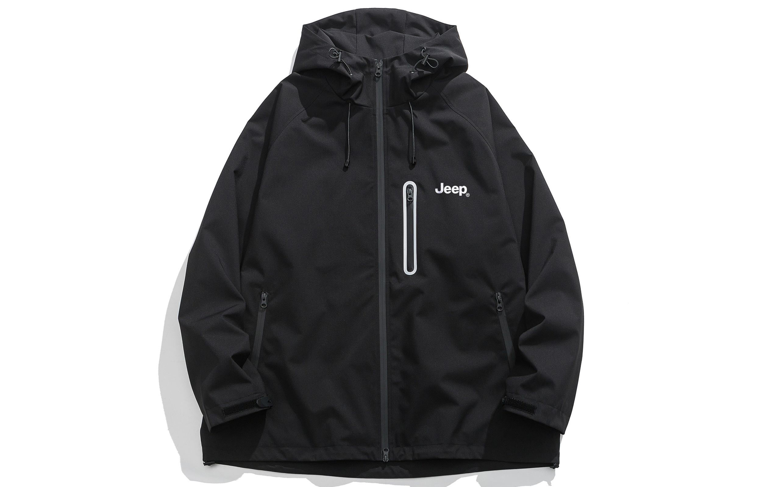 Jeep Outdoor Logo Windproof Hooded Jacket - Unisex Camping Style P741MWJ204