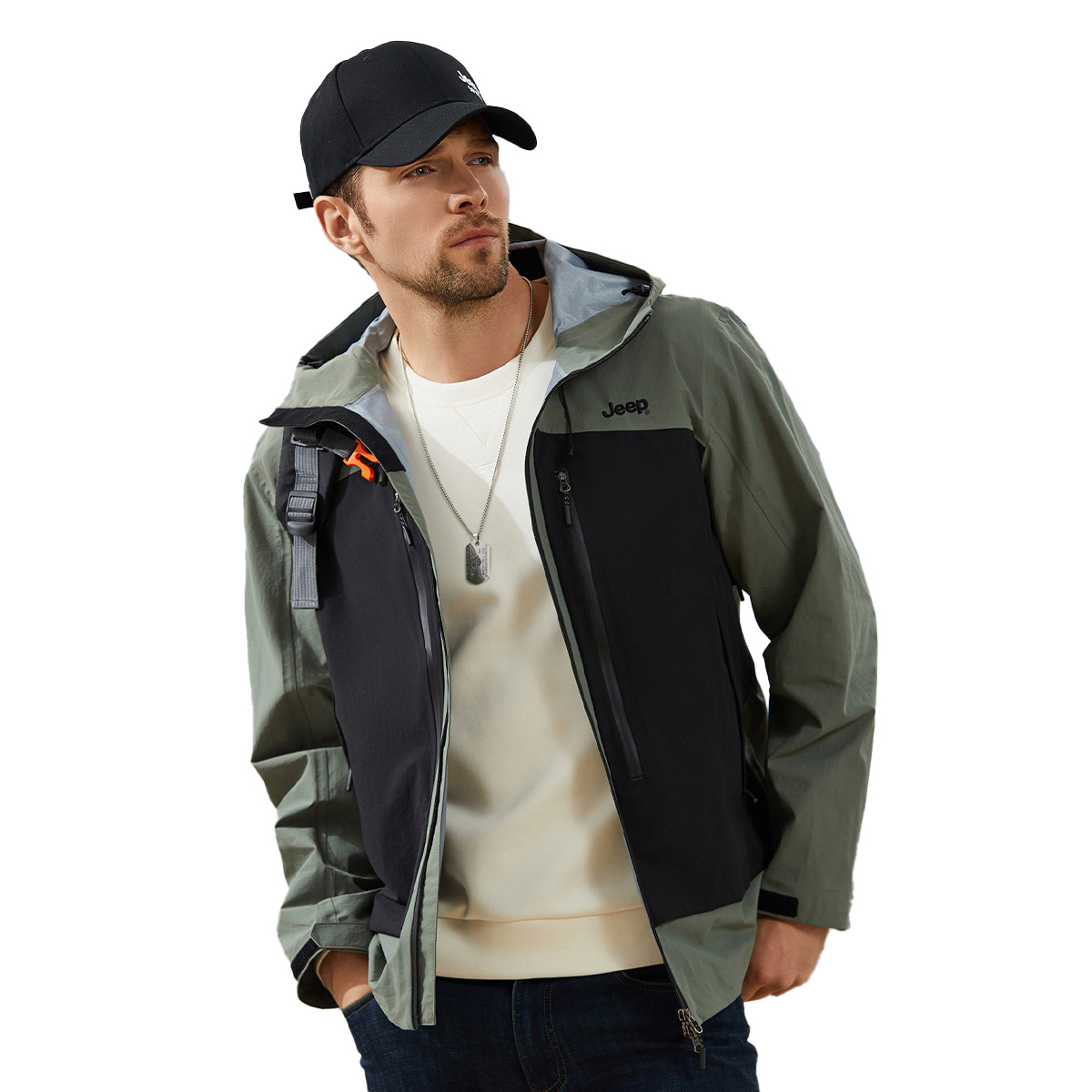 Shop Jeep户外豪华系列防水防风登山夹克男女连帽款 P733MWF076B