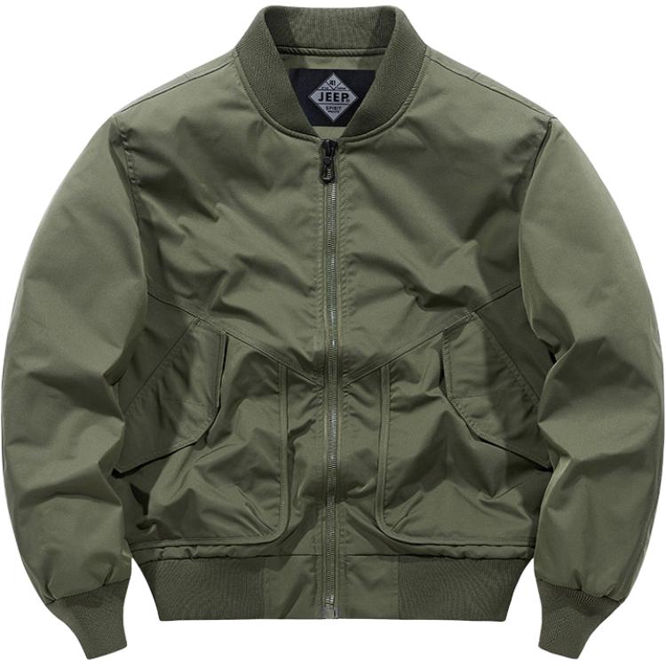 Jeep Outdoor Solid Color Zip-Up Stand Collar Jacket JP9083