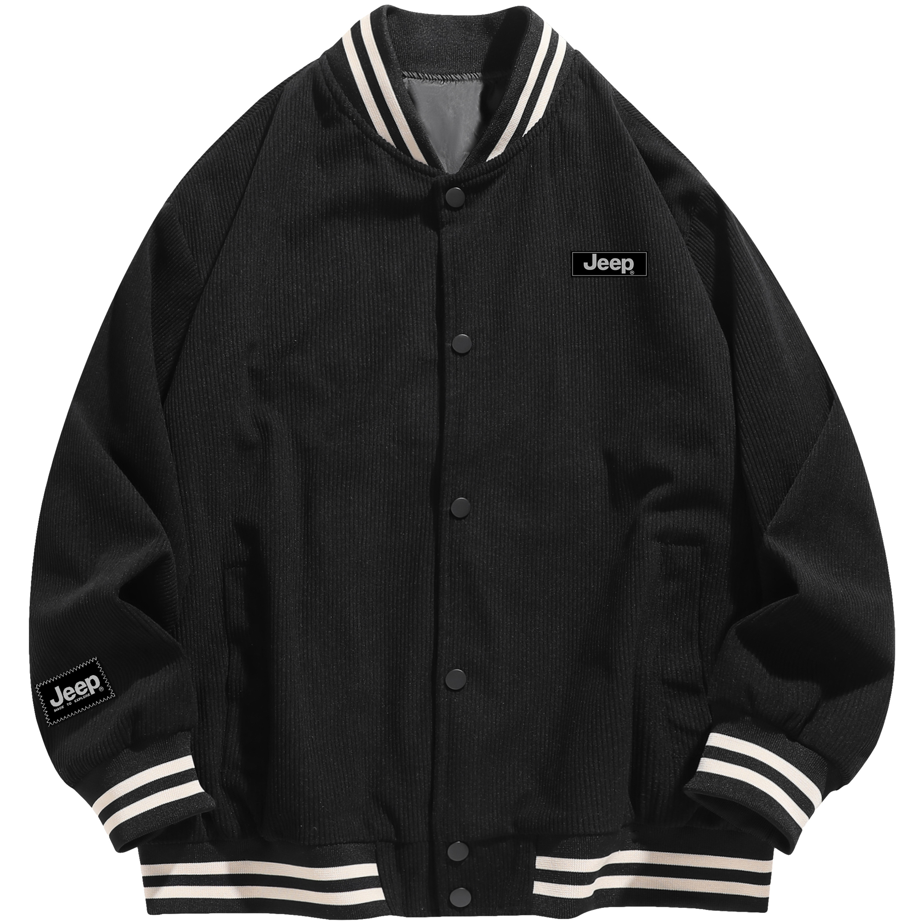 Jeep Outdoor Washed Corduroy Baseball Collar Casual Jacket Unisex P834MWJ241-jd