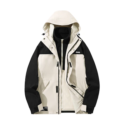 Jeep Outdoor Waterproof Windbreaker Jacket 3-in-1 Detachable Fleece Unisex P741MWJ948