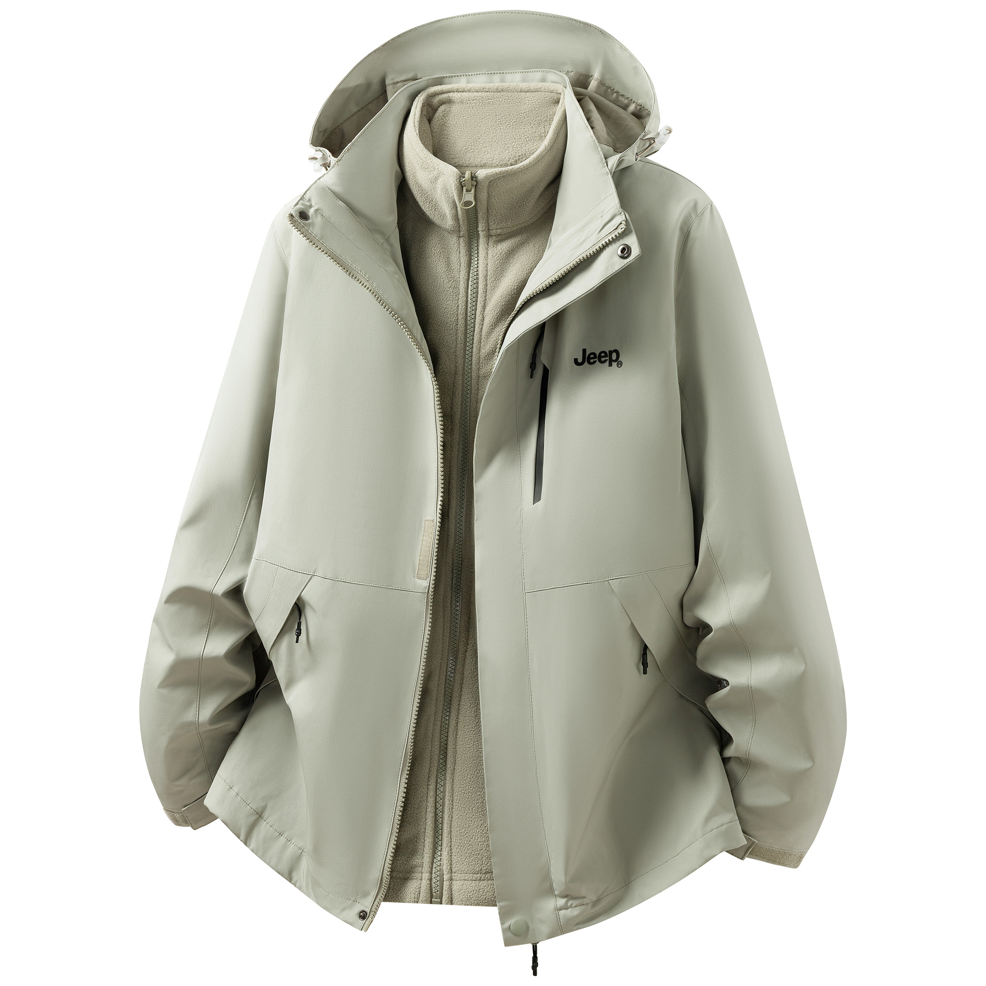 Jeep Outdoor Waterproof Windbreaker Jacket with Removable Liner Unisex P844MWF126
