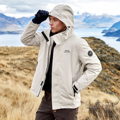 Jeep户外防水防风透气三合一男女同款登山夹克 J442074001 16