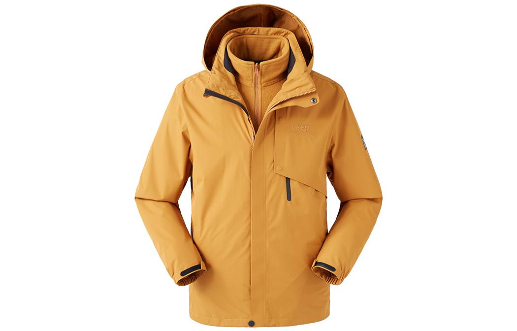 Jeep Outdoor Waterproof Windproof Hooded 3-in-1 Jacket for Hiking Unisex Warm J042094075P