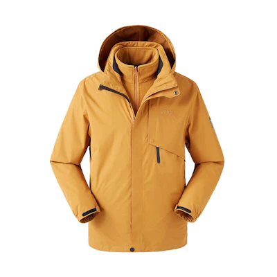 Jeep Outdoor Waterproof Windproof Hooded 3-in-1 Jacket for Hiking Unisex Warm J042094075P