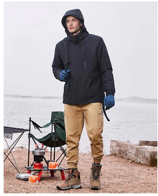 Jeep户外防水防风连帽三合一夹克徒步保暖男女通用 J042094075P 9