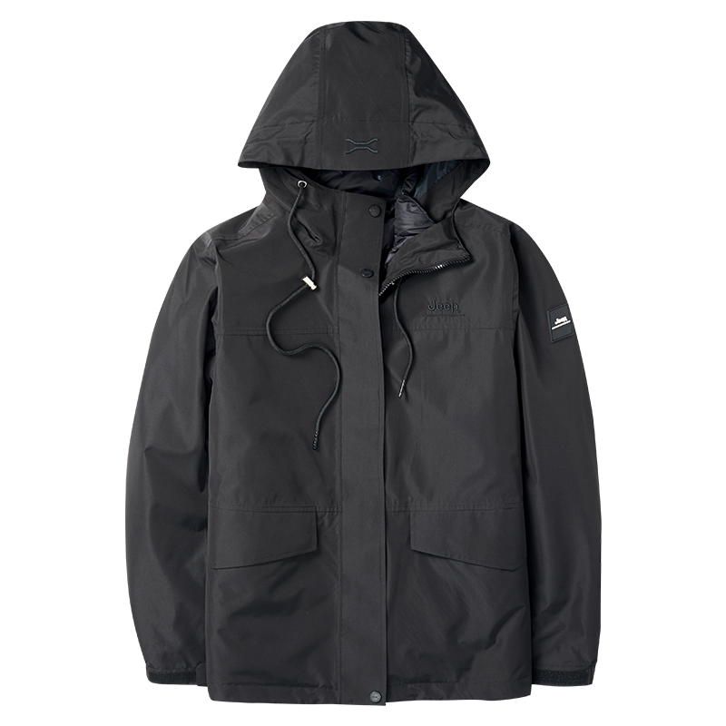 Lookbook Jeep户外防水防风连帽羽绒服男女通用-三合一登山外套 DWJ142084068