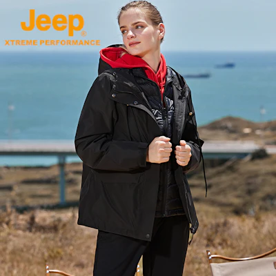 Jeep户外防水防风连帽羽绒服男女通用-三合一登山外套 DWJ142084068 Shop Jeep户外防水防风连帽羽绒服男女通用-三合一登山外套 DWJ142084068