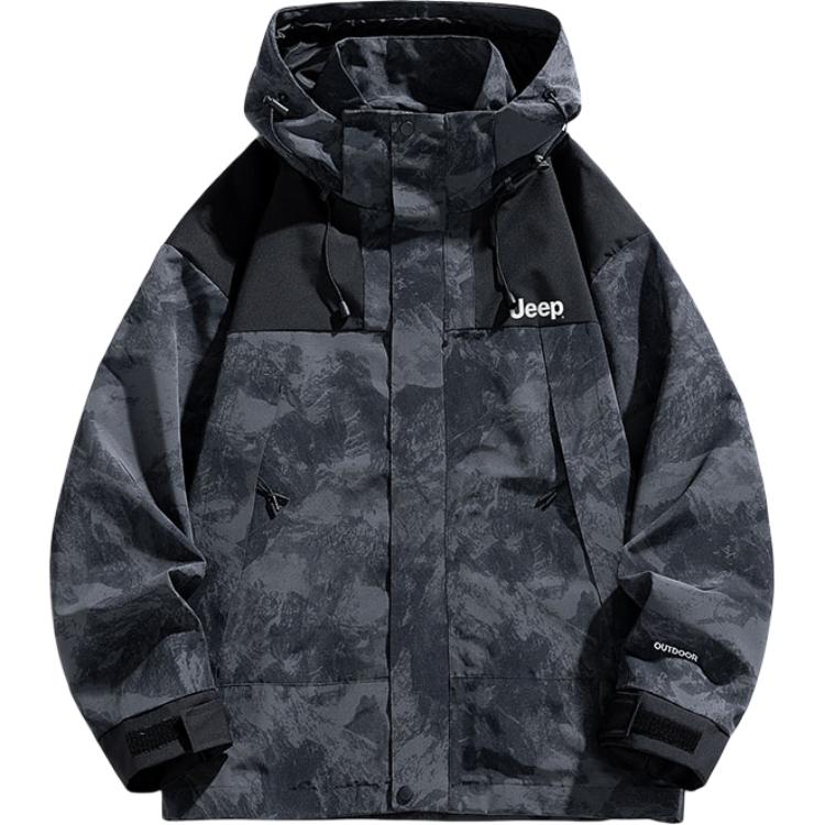 Jeep Outdoor Waterproof Windproof Hooded Softshell Jacket Unisex Relaxed Fit P841MWJ476T