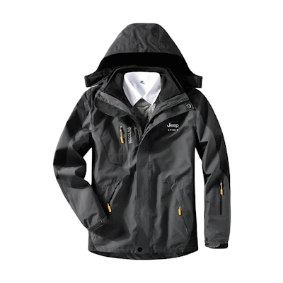 Jeep Outdoor Waterproof Windproof Thermal Jacket Unisex - Dark Gray GB1203AF057