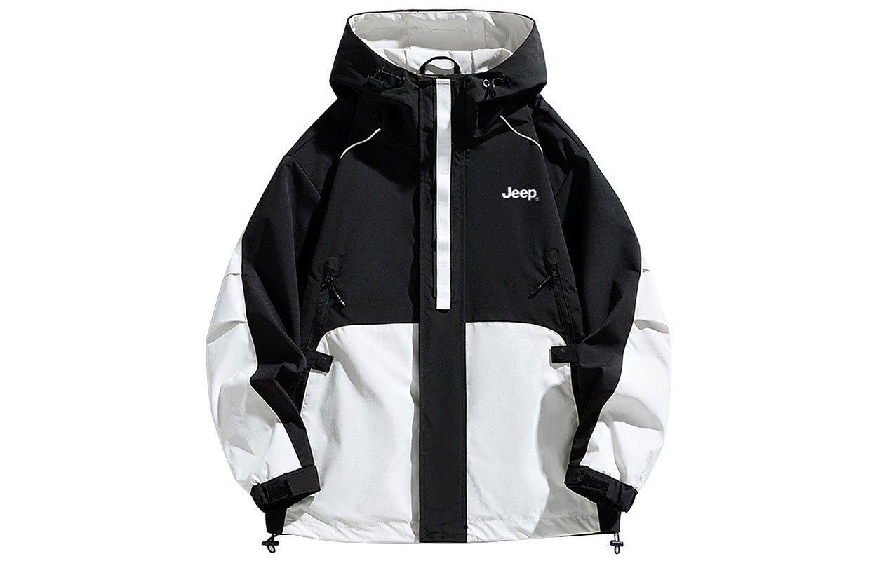 Jeep Outdoor Windproof 3-in-1 Jacket with Logo Patchwork Design for Unisex P743MWJ704