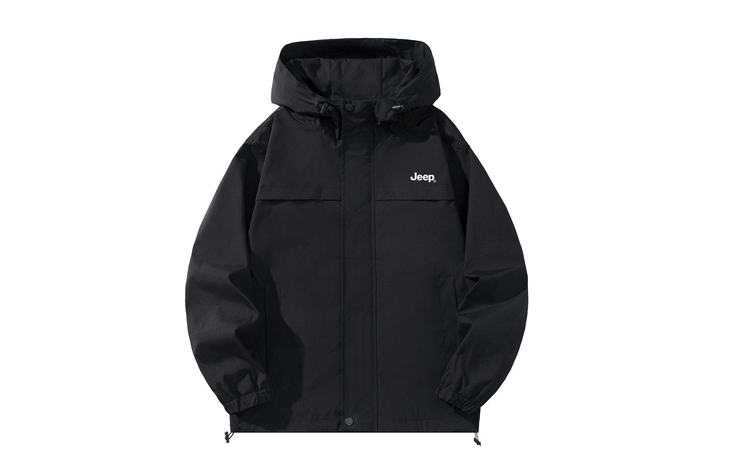 Jeep Outdoor Windproof Waterproof Logo Hooded Jacket - Unisex Versatile Design P741MWJ031