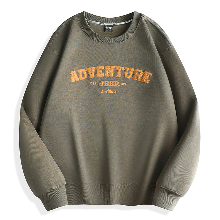 Jeep Oversized Crewneck Sweatshirt with Embroidered Logo P743MKJ123-1