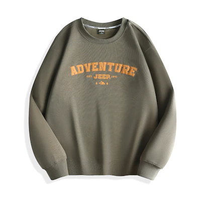 Jeep Oversized Crewneck Sweatshirt with Embroidered Logo P743MKJ123-1