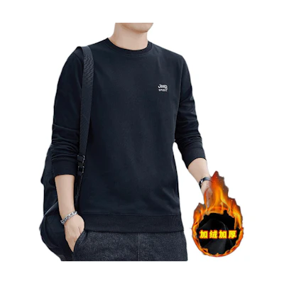 Jeep Plain Crewneck Fleece Sweatshirt Long Sleeve Casual Wear 20MB783SS2021B