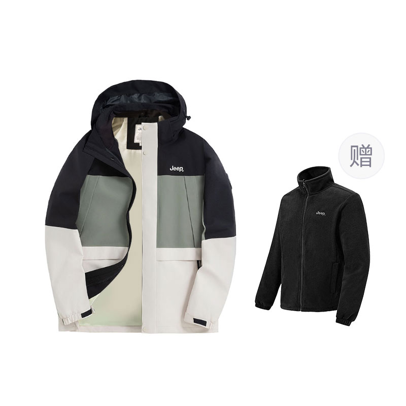 Jeep Renegade Outdoor Waterproof Hooded Fleece Liner 3-in-1 Warm Jacket P844MWF005