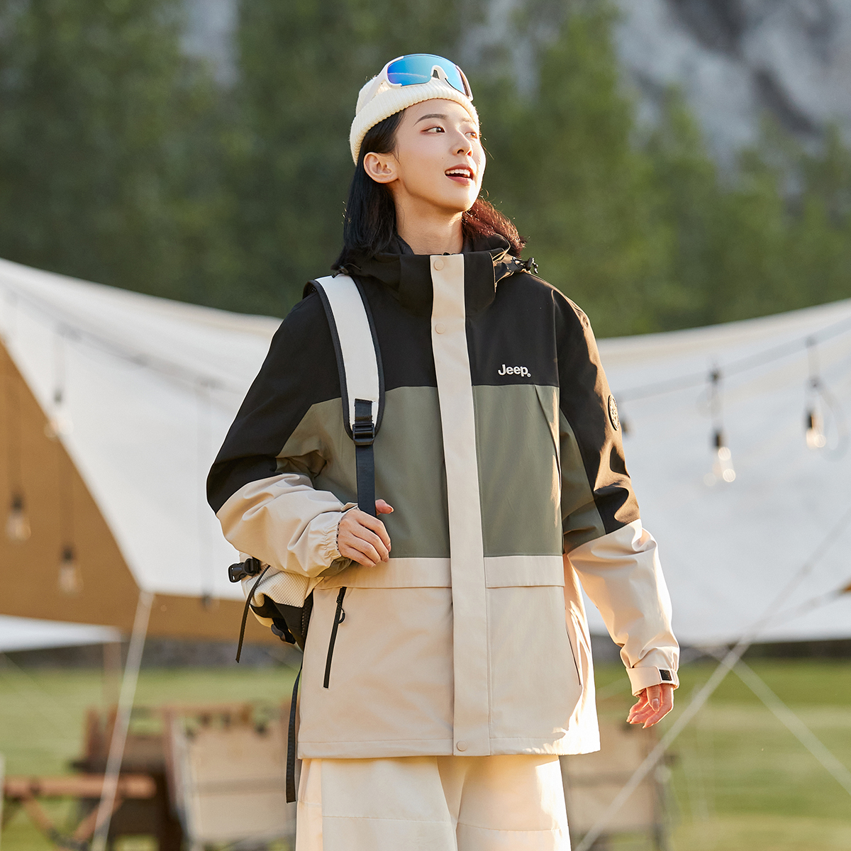 Shop Jeep Renegade 户外防水连帽抓绒内衬三合一保暖夹克 P844MWF005