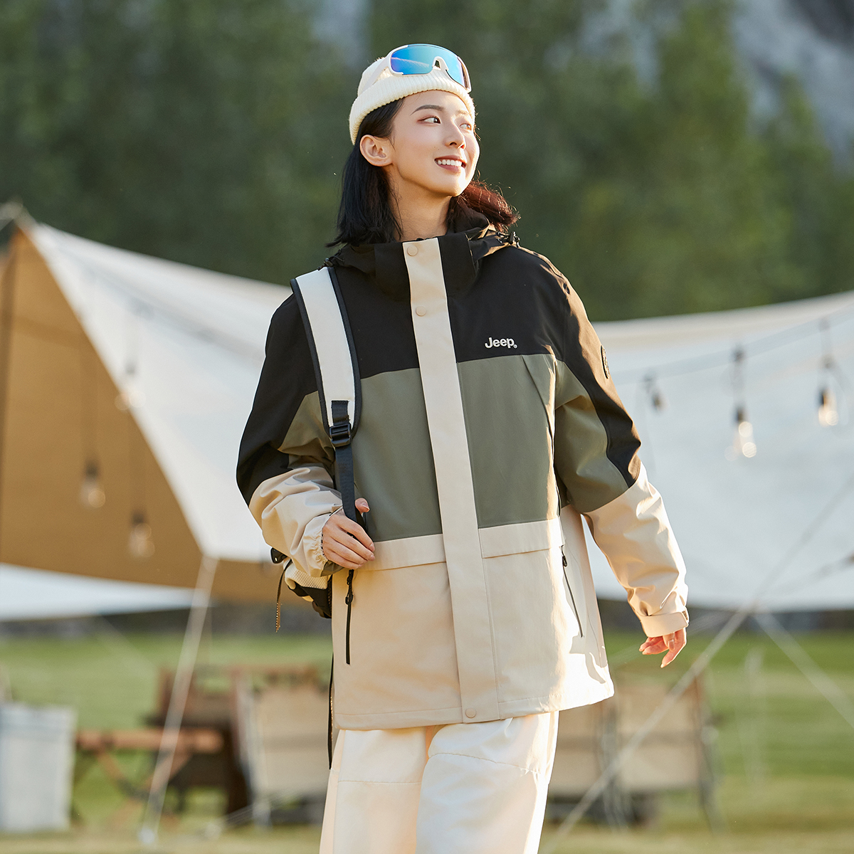 Sizing Jeep Renegade 户外防水连帽抓绒内衬三合一保暖夹克 P844MWF005